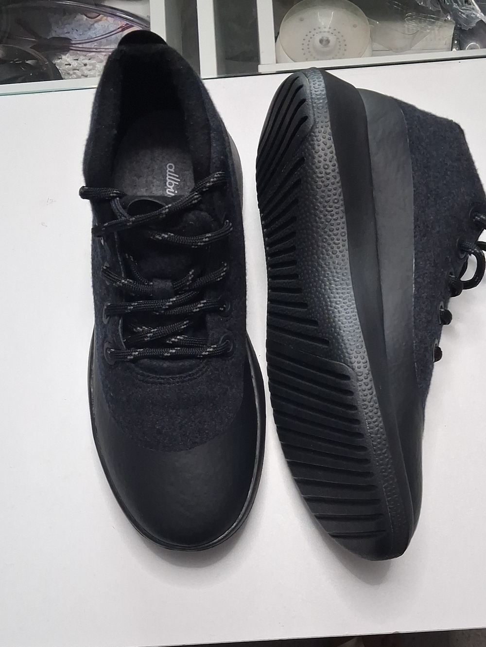 allbirds Men's Black Lace-Up Wool Sneakers